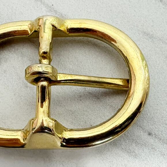 Oval Gold Tone Simple Basic Belt Buckle - Picture 7 of 14